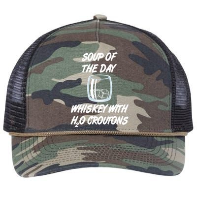 Whiskey Lover Soup Of Day With Water Croutons Humor Gift Retro Rope Trucker Hat Cap