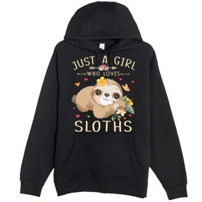 Who Loves Sloths Premium Pullover Hoodie