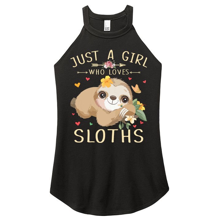 Who Loves Sloths Women's Perfect Tri Rocker Tank