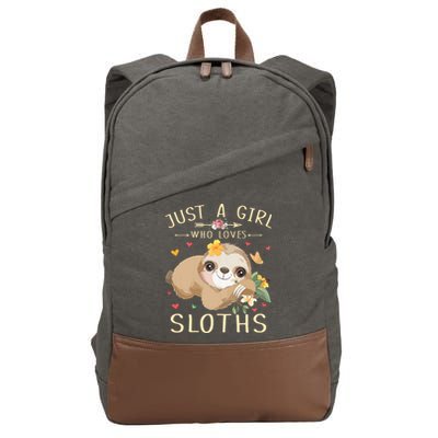Who Loves Sloths Cotton Canvas Backpack