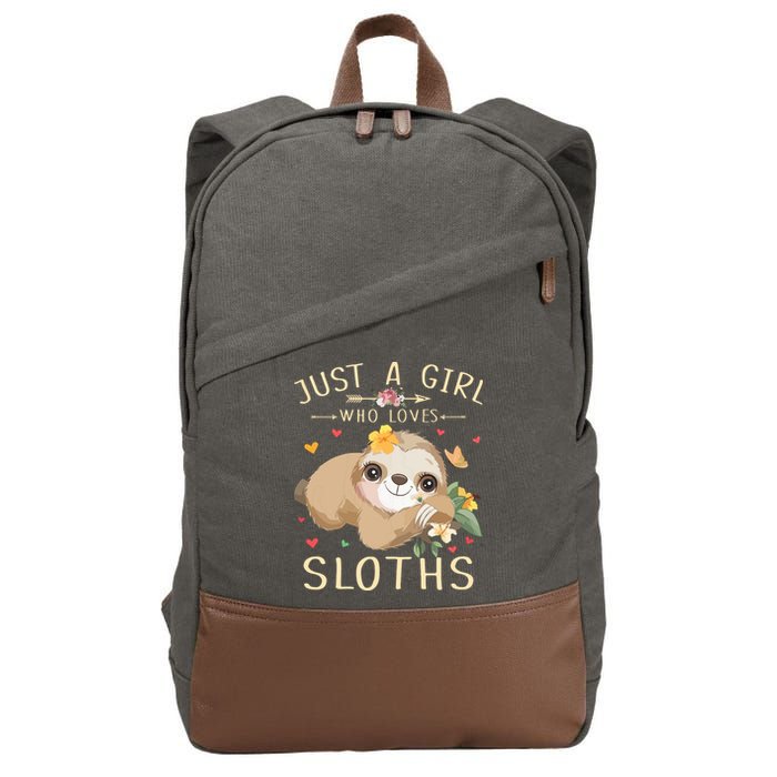 Who Loves Sloths Cotton Canvas Backpack