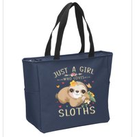 Who Loves Sloths Zip Tote Bag