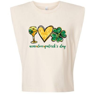 Wine Love Shamrock Wine Lovers Funny St Patricks Day Gifts Garment-Dyed Women's Muscle Tee