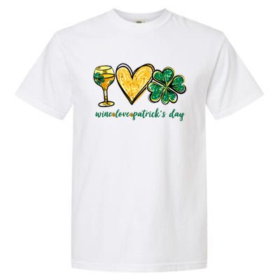 Wine Love Shamrock Wine Lovers Funny St Patricks Day Gifts Garment-Dyed Heavyweight T-Shirt