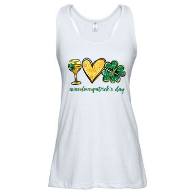 Wine Love Shamrock Wine Lovers Funny St Patricks Day Gifts Ladies Essential Flowy Tank