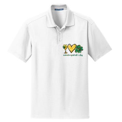 Wine Love Shamrock Wine Lovers Funny St Patricks Day Gifts Dry Zone Grid Polo