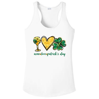 Wine Love Shamrock Wine Lovers Funny St Patricks Day Gifts Ladies PosiCharge Competitor Racerback Tank