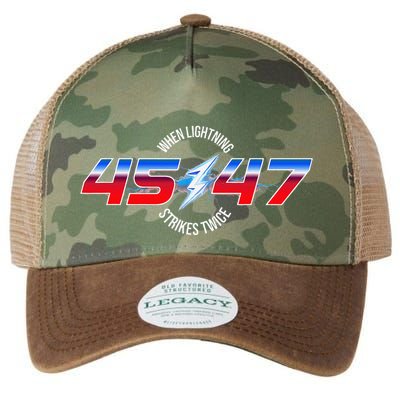 When Lightning Strikes Twice 45 47 Trump Reelection Legacy Tie Dye Trucker Hat