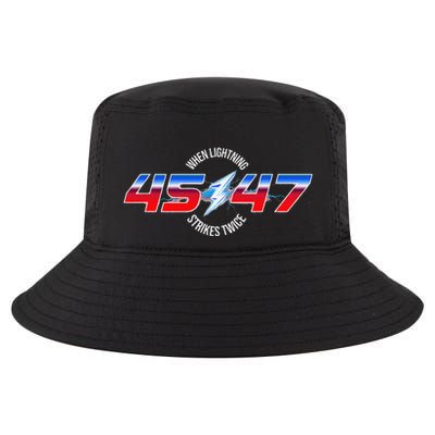 When Lightning Strikes Twice 45 47 Trump Reelection Cool Comfort Performance Bucket Hat