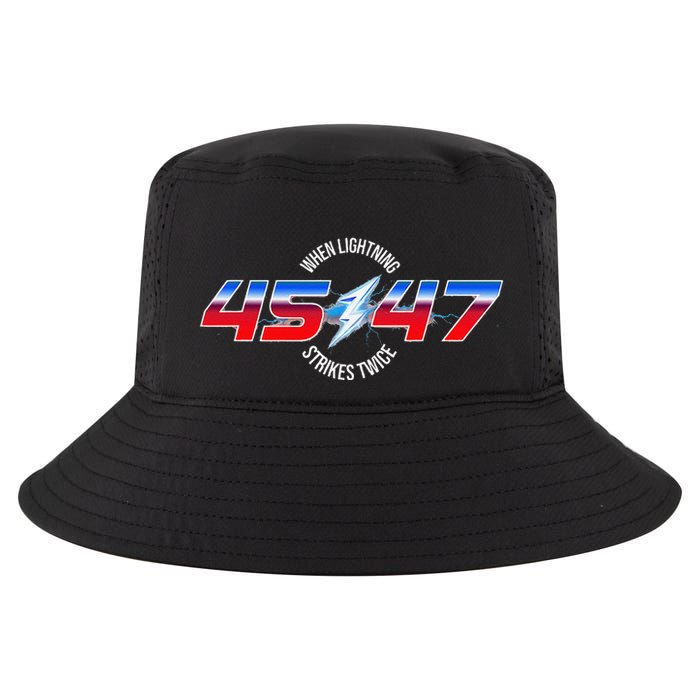 When Lightning Strikes Twice 45 47 Trump Reelection Cool Comfort Performance Bucket Hat