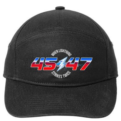 When Lightning Strikes Twice 45 47 Trump Reelection 7-Panel Snapback Hat
