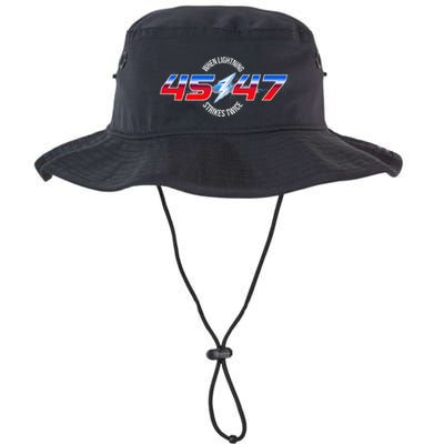 When Lightning Strikes Twice 45 47 Trump Reelection Bucket Hat