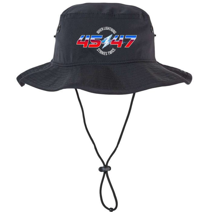When Lightning Strikes Twice 45 47 Trump Reelection Bucket Hat