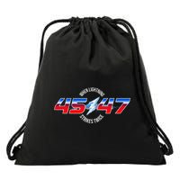 When Lightning Strikes Twice 45 47 Trump Reelection Drawstring Bag