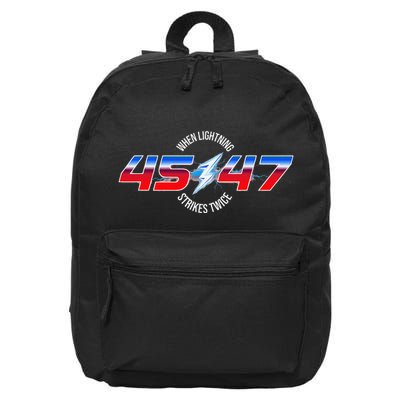 When Lightning Strikes Twice 45 47 Trump Reelection 16 in Basic Backpack