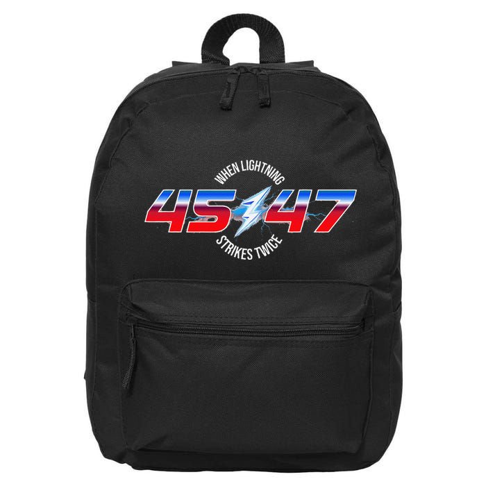 When Lightning Strikes Twice 45 47 Trump Reelection 16 in Basic Backpack