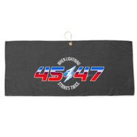 When Lightning Strikes Twice 45 47 Trump Reelection Large Microfiber Waffle Golf Towel