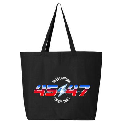 When Lightning Strikes Twice 45 47 Trump Reelection 25L Jumbo Tote