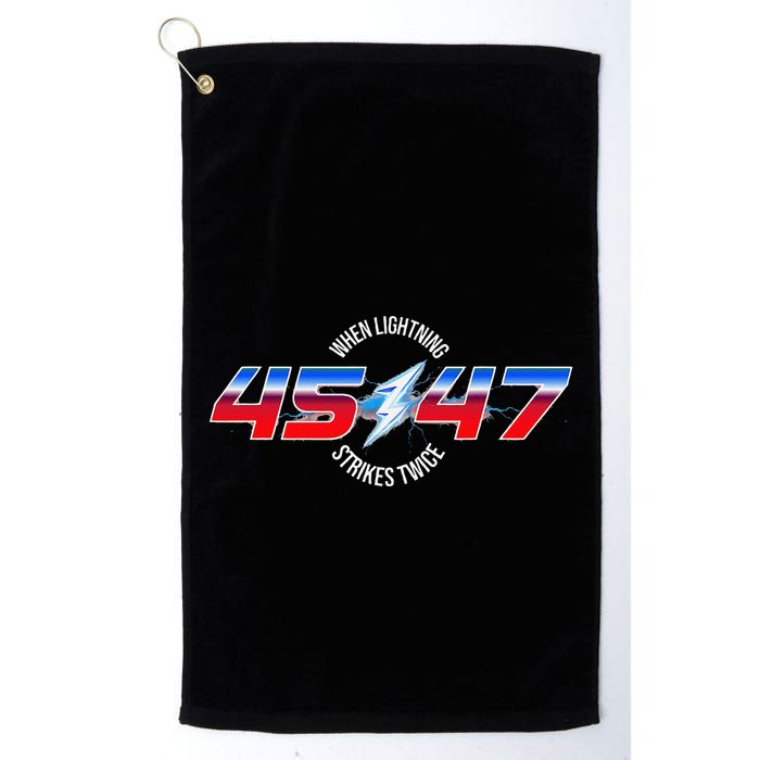 When Lightning Strikes Twice 45 47 Trump Reelection Golf Towel