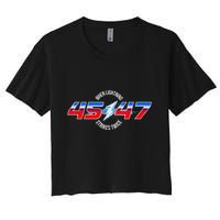 When Lightning Strikes Twice 45 47 Trump Reelection Women's Crop Top Tee