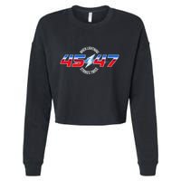 When Lightning Strikes Twice 45 47 Trump Reelection Cropped Pullover Crew