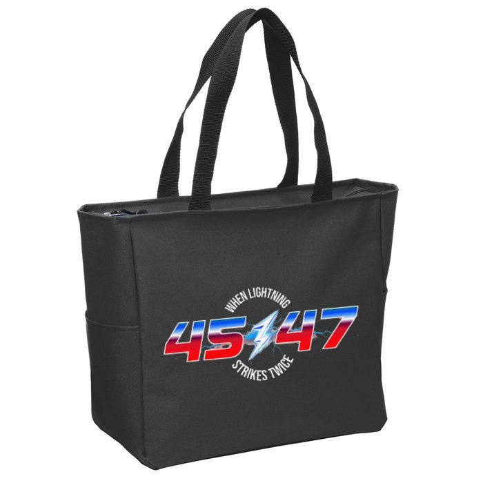 When Lightning Strikes Twice 45 47 Trump Reelection Zip Tote Bag