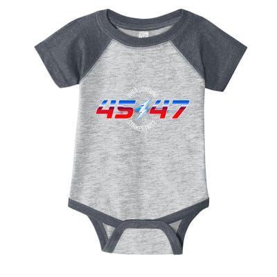 When Lightning Strikes Twice 45 47 Trump Reelection Infant Baby Jersey Bodysuit