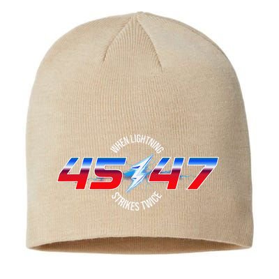 When Lightning Strikes Twice 45 47 Trump Reelection Sustainable Beanie