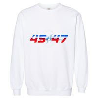 When Lightning Strikes Twice 45 47 Trump Reelection Garment-Dyed Sweatshirt