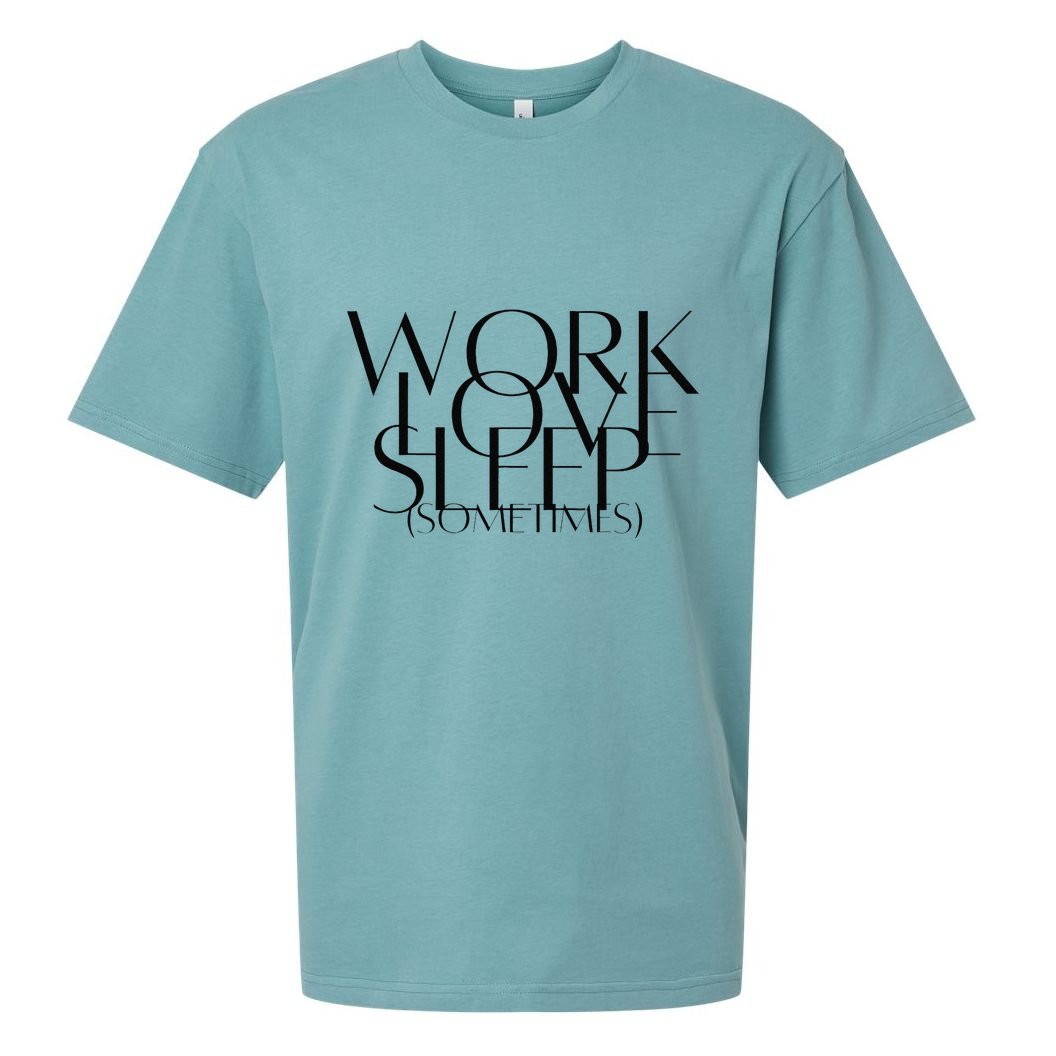 Work Love Sleep Sometimes Hustle Mom Hard Working Mom Boss Gift Sueded Cloud Jersey T-Shirt