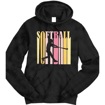 Who Loves Softball Catcher Pitcher Tie Dye Hoodie