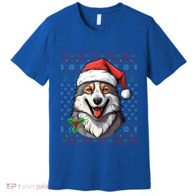 Wolf Lover Santa Hat Xmas Winter Ugly Wolf Christmas Gift Premium T-Shirt