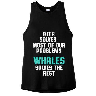 Whale Lover Solves Save The Whales Earth Day Funny Gift Ladies PosiCharge Tri-Blend Wicking Tank