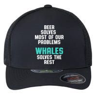 Whale Lover Solves Save The Whales Earth Day Funny Gift Flexfit Unipanel Trucker Cap