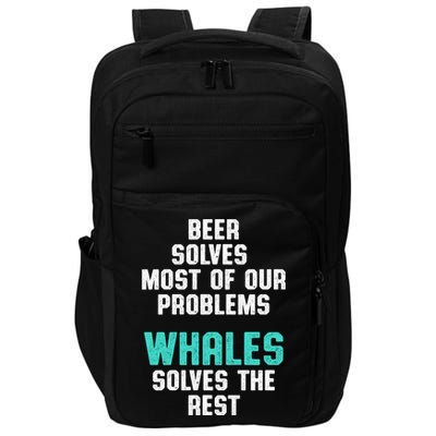 Whale Lover Solves Save The Whales Earth Day Funny Gift Impact Tech Backpack