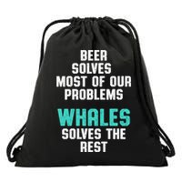 Whale Lover Solves Save The Whales Earth Day Funny Gift Drawstring Bag