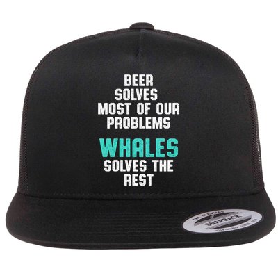 Whale Lover Solves Save The Whales Earth Day Funny Gift Flatbill Hat