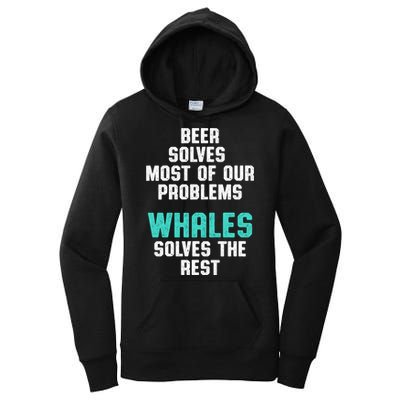 Whale Lover Solves Save The Whales Earth Day Funny Gift Women's Pullover Hoodie