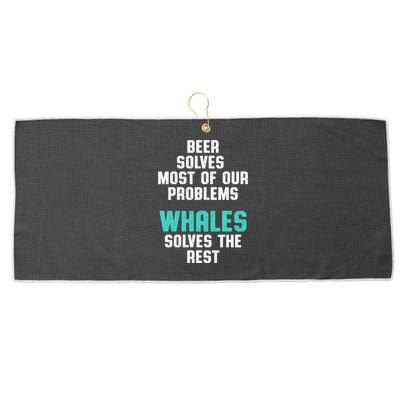 Whale Lover Solves Save The Whales Earth Day Funny Gift Large Microfiber Waffle Golf Towel