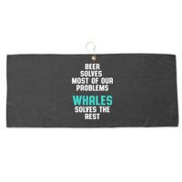 Whale Lover Solves Save The Whales Earth Day Funny Gift Large Microfiber Waffle Golf Towel