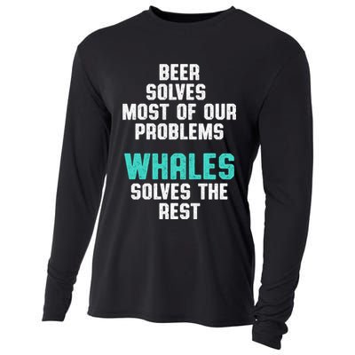Whale Lover Solves Save The Whales Earth Day Funny Gift Cooling Performance Long Sleeve Crew
