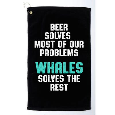 Whale Lover Solves Save The Whales Earth Day Funny Gift Golf Towel