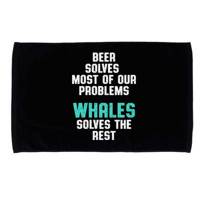 Whale Lover Solves Save The Whales Earth Day Funny Gift Microfiber Hand Towel