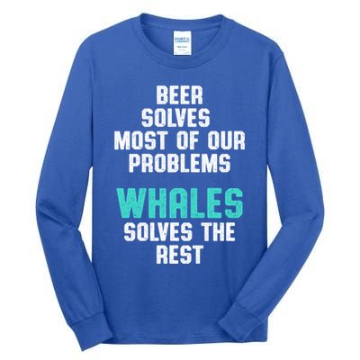 Whale Lover Solves Save The Whales Earth Day Funny Gift Tall Long Sleeve T-Shirt
