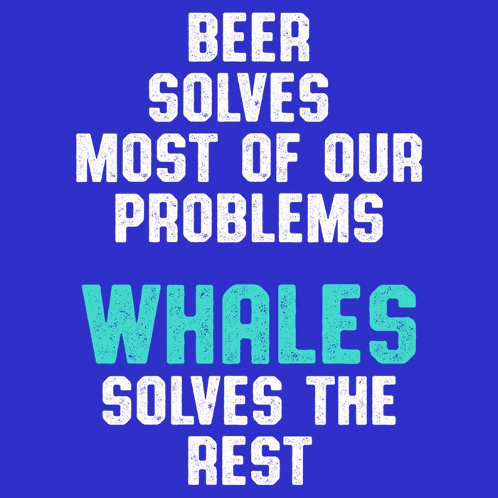 Whale Lover Solves Save The Whales Earth Day Funny Gift Sustainable Knit Beanie