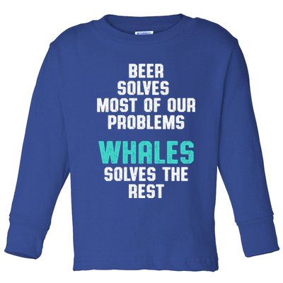 Whale Lover Solves Save The Whales Earth Day Funny Gift Toddler Long Sleeve Shirt