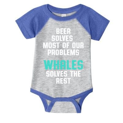 Whale Lover Solves Save The Whales Earth Day Funny Gift Infant Baby Jersey Bodysuit