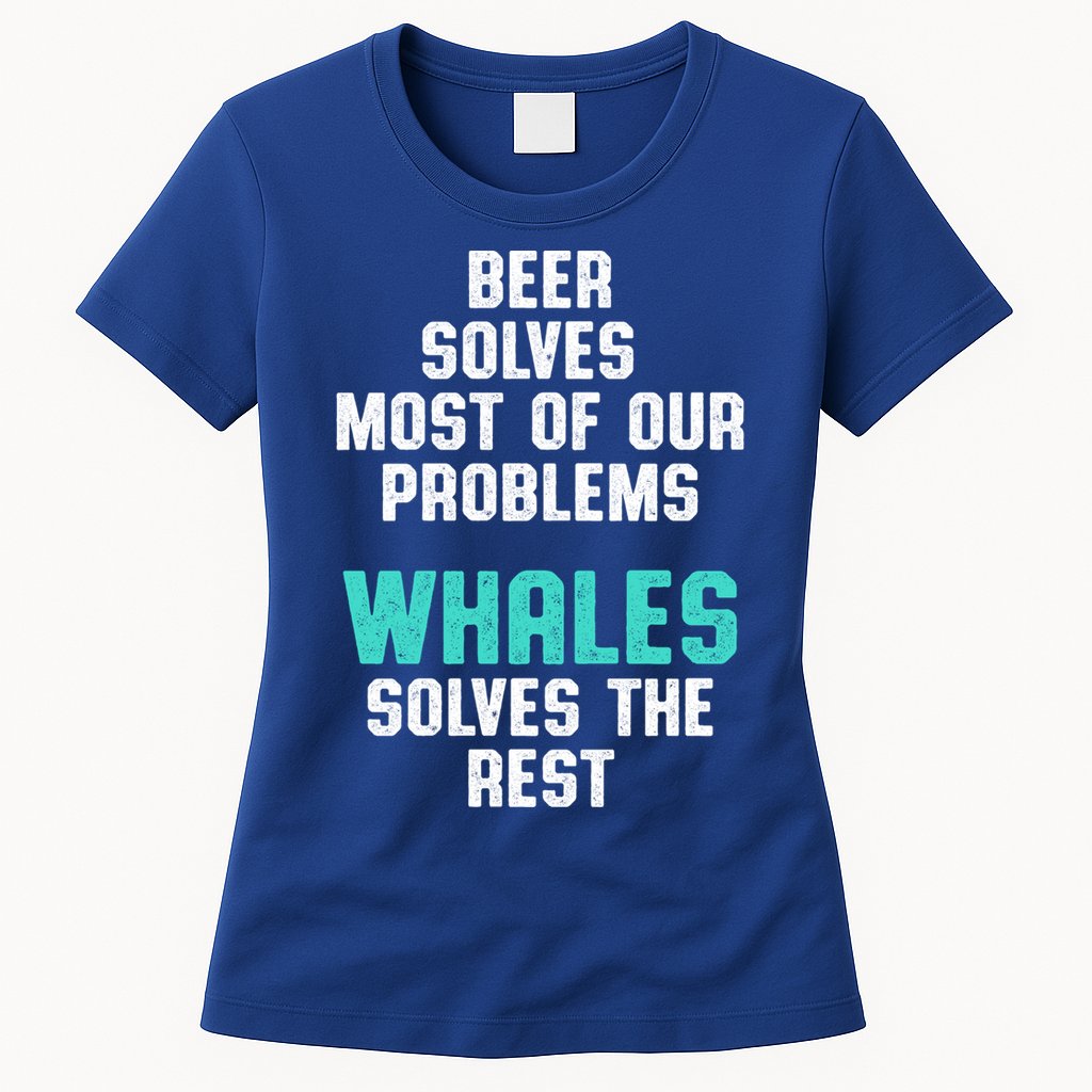 Whale Lover Solves Save The Whales Earth Day Funny Gift Womens T-Shirt