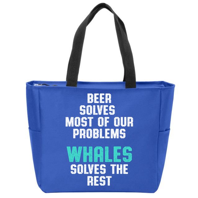Whale Lover Solves Save The Whales Earth Day Funny Gift Zip Tote Bag