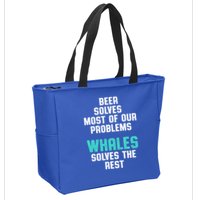 Whale Lover Solves Save The Whales Earth Day Funny Gift Zip Tote Bag